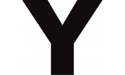 Lettre Y noir sur fond blanc (5x5.5cm) - Autocollant(sticker)